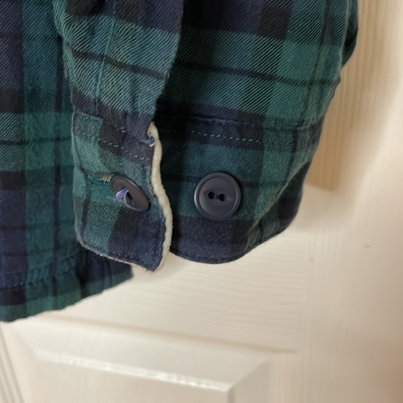 LL Bean Fleece Lined Scotch Plaid Flannel Shirt Shacket Medium - Picture 4 of 10